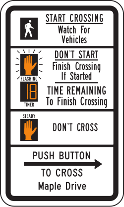 Additional variation for crosswalk signal instructions