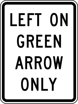 Restricts left turns to only when green arrow is displayed