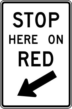 Vehicles must stop when signal is red