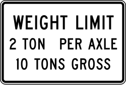 Both per axle and gross weight limits for vehicles