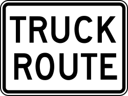 Designated truck route for commercial vehicles