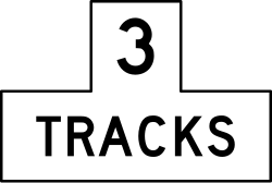 Supplemental plaque indicating the number of railroad tracks at the crossing