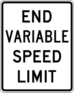End of a variable speed limit zone