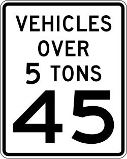Specific speed limit for vehicles over 5 tons