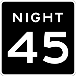The speed limit that applies during nighttime hours
