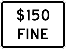 Specific fine amount for speeding violations