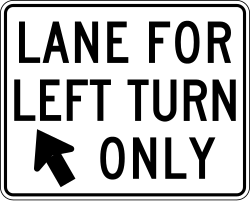 This median lane is for left turns only