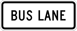 The lane is exclusively designated for buses