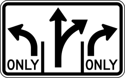 Advance lane control for approaches with three or more lanes