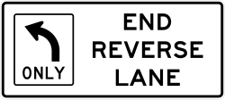 End of the reversible lane section