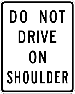 Prohibits driving on the shoulder of the roadway