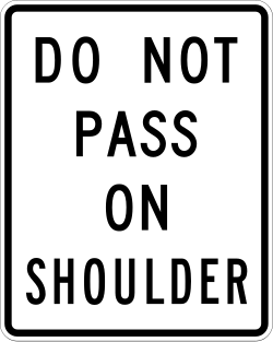 Prohibits passing other vehicles using the shoulder