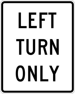 This lane is designated for left turns only