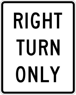 This lane is designated for right turns only
