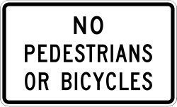 Prohibits pedestrian and bicycle access