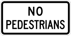 Prohibits pedestrian access