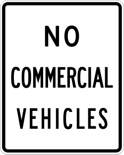 Prohibits commercial vehicle traffic