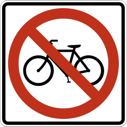 Prohibits bicycle access