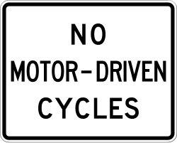 Prohibits small engine-powered cycles like mopeds