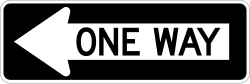 One-way traffic flow to the left