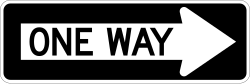 One-way traffic flow to the right