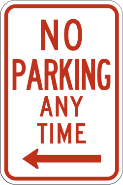 Prohibits parking at all times in the designated area