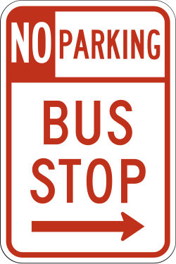 Prohibits parking in designated bus stop area