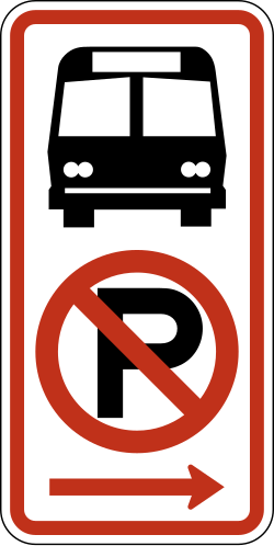 Alternative design prohibiting parking in bus stop area