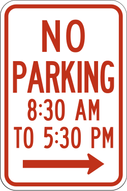 Alternative design prohibiting parking during specified times