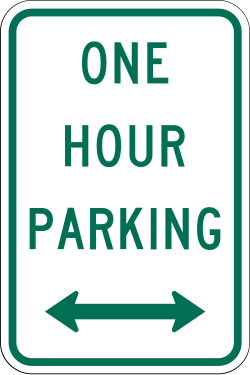 Limits parking to one hour maximum