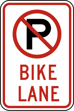 Alternative design prohibiting parking in bike lane area