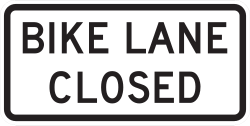 The bike lane is closed to bicycle traffic