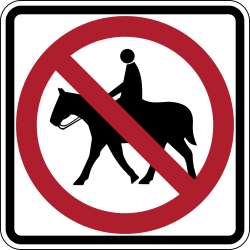 Prohibits horseback riding in the designated area