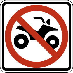 Prohibits ATV or all-terrain vehicle use in the designated area