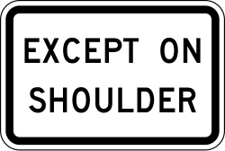 Supplemental plaque indicating exception for shoulder use