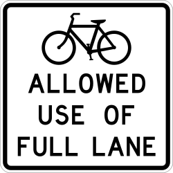 Bicycles are allowed to use the full traffic lane