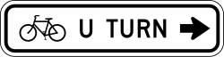 Bicycle U-turn using right arrow direction