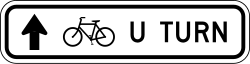 Bicycle U-turn using straight arrow direction