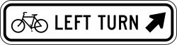 Bicycle left turn using diagonal right arrow direction