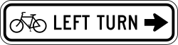 Bicycle left turn using right arrow direction