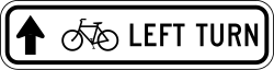 Bicycle left turn using straight arrow direction