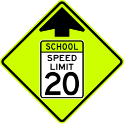 Upcoming school speed limit zone