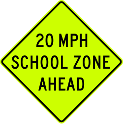 Alternative warning of an upcoming school speed zone