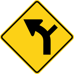 Left curve with a side road intersection