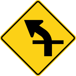 Left curve with an intersecting crossroad