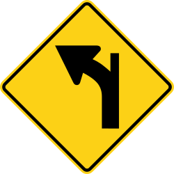 Left curve with a tangent road intersection