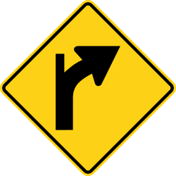 Right curve with a tangent road intersection