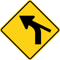 Left curve with a tangent road from the side