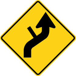 Reverse curves starting right with a side road intersection