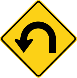 Sharp hairpin curve turning left
